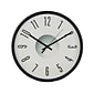 TEMPUS Contemporary Wall Clock with Silent Sweep Quiet Movement, Plastic 11.75", Black (STC15071FE)