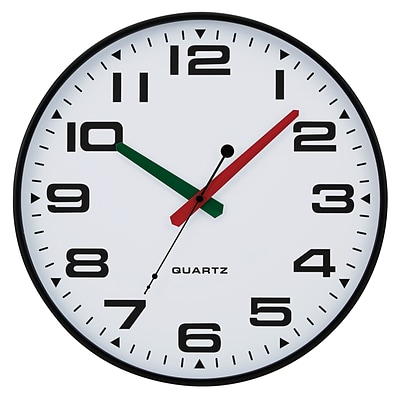 TEMPUS Contemporary Wall Clock with Silent Sweep Quiet Movement, Plastic 13, Black Finish (TC2388FE)