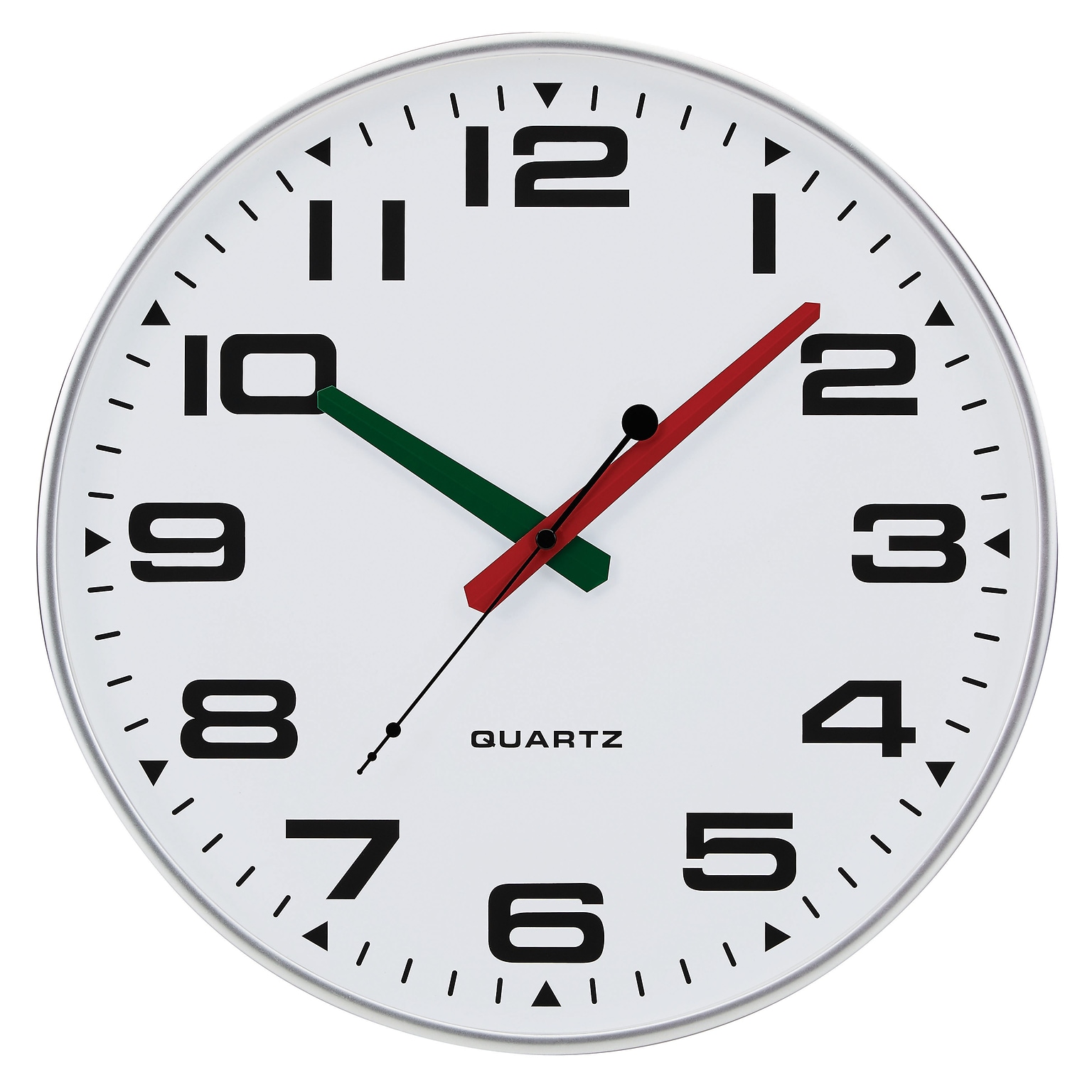 TEMPUS Contemporary Wall Clock with Silent Sweep Quiet Movement, Plastic 13,  Silver Finish (TC2388FS)