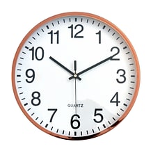 TEMPUS Contemporary Wall Clock with Silent Sweep Quiet Movement, Metal 12,  Chrome Finish (TC6645AC