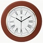 TEMPUS Traditional Wall Clock with Daylight Savings Auto-Adjust Movement, Wood 13", Mahogany Finish (TC6027R)