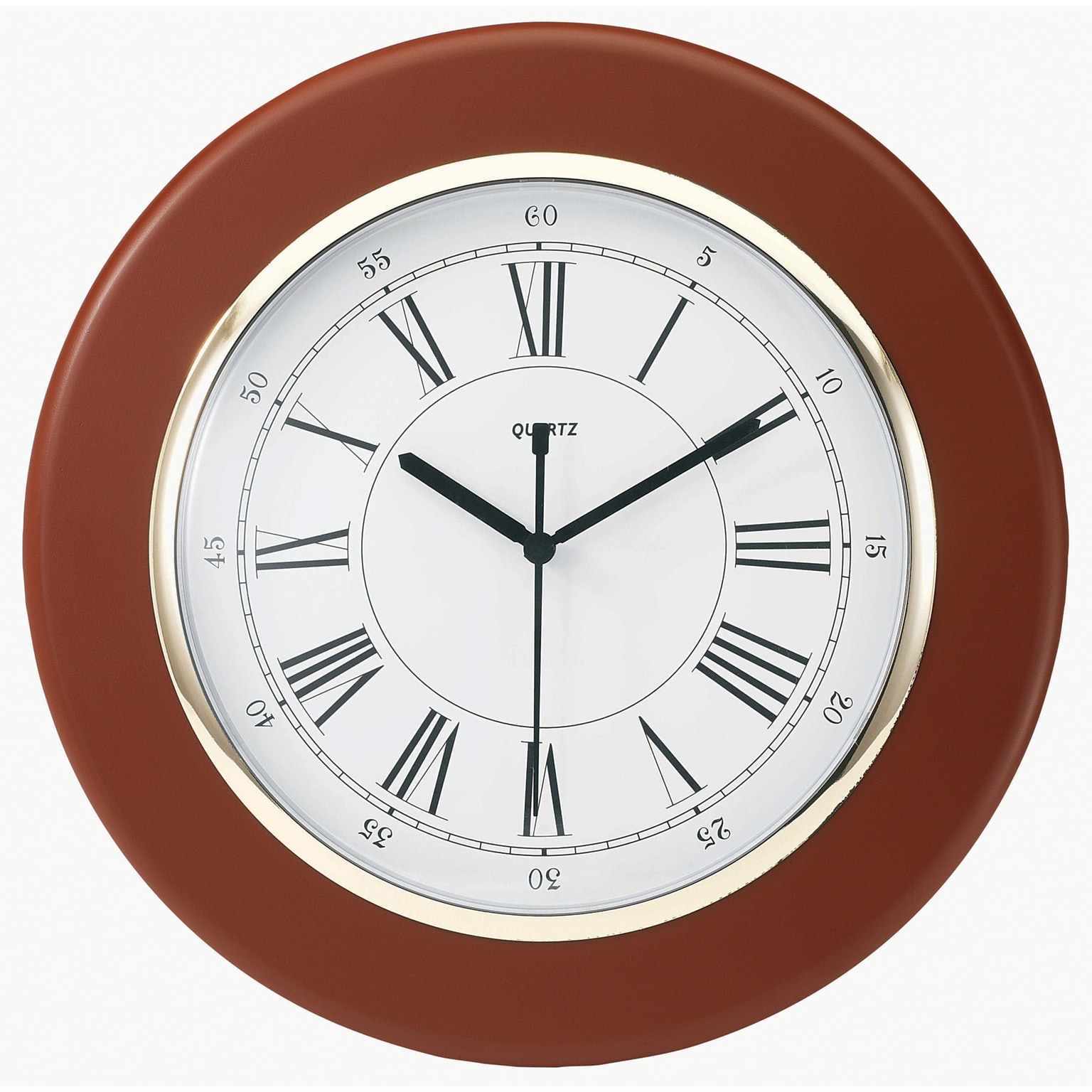 TEMPUS Traditional Wall Clock with Daylight Savings Auto-Adjust Movement, Wood 13, Mahogany Finish (TC6027R)