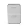 Poppin, Stow 2-Drawer File Cabinet, White + Light Gray (101834)