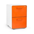 Poppin, Stow 2-Drawer File Cabinet, White + Orange (101050)