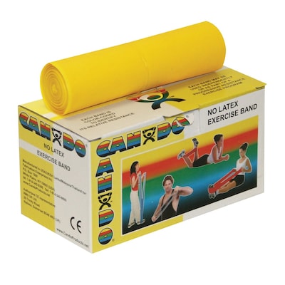 CanDo® Latex Free Exercise Band;  6 yard roll, Yellow, x-light