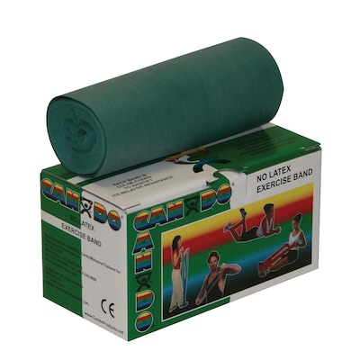 CanDo® Latex Free Exercise Band;  6 yard roll, Green, medium