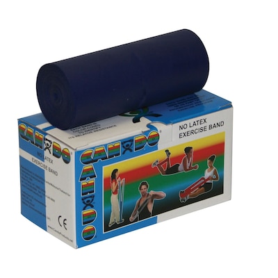 CanDo® Latex Free Exercise Band;  6 yard roll, Blue, heavy