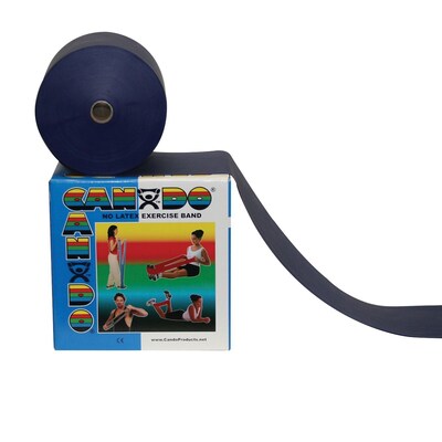CanDo® Latex Free Exercise Band;  50 yard roll, Blue, heavy