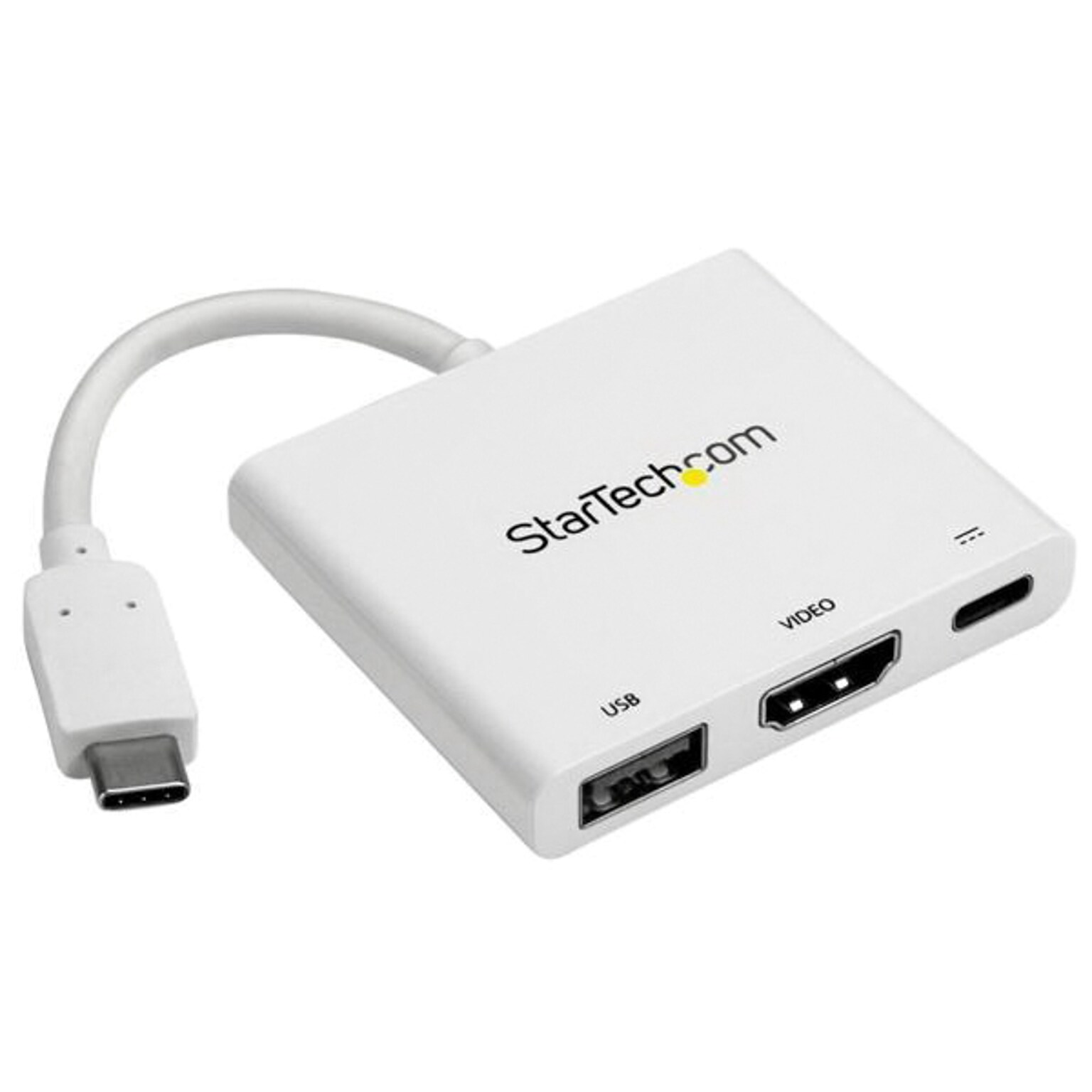 StarTech® USB-C to HDMI/USB Male/Female Multifunction Adapter, White, 4 (CDP2HDUACPW)