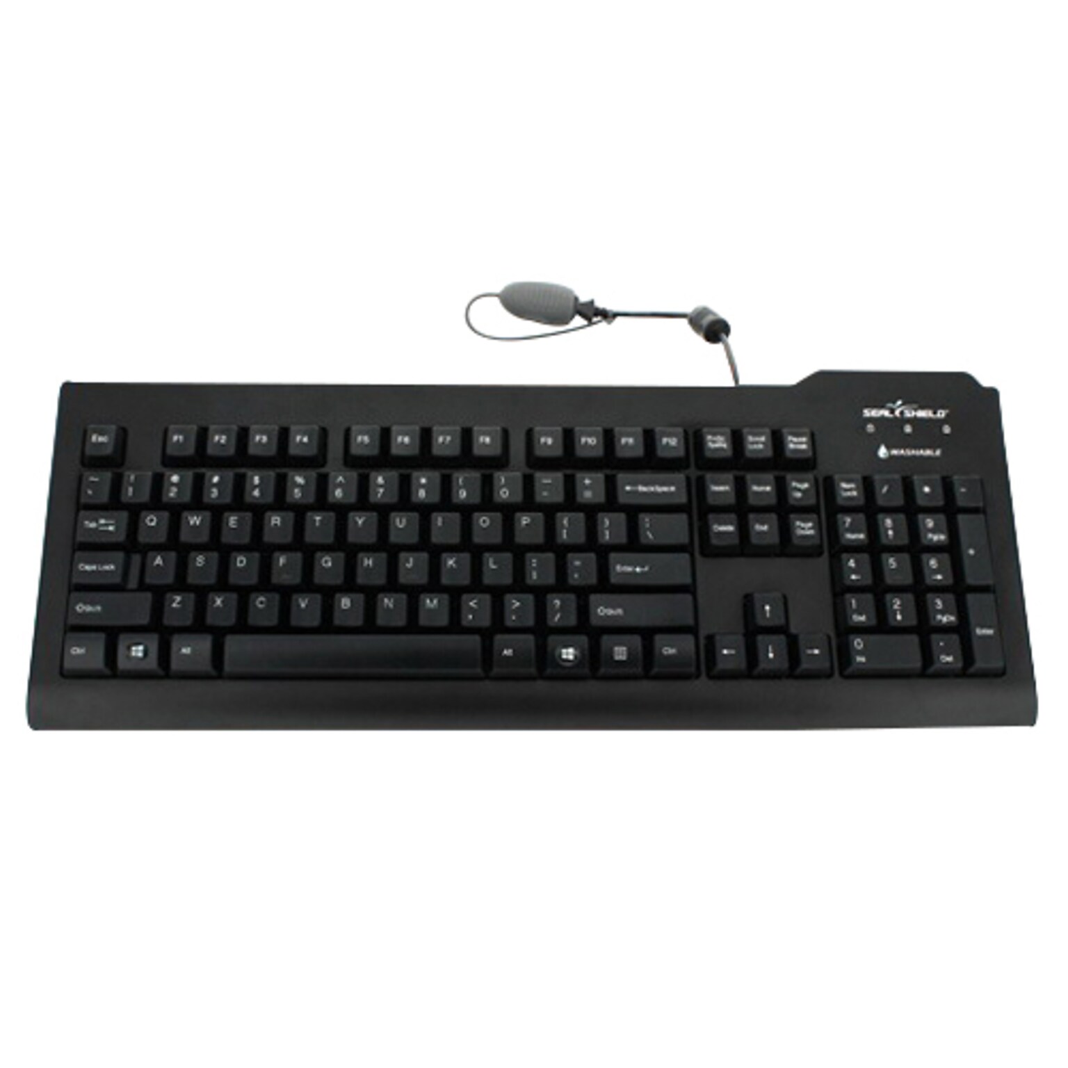 Seal Shield™ Silver Seal Wired USB Waterproof Keyboard, Black (SSKSV208PT)