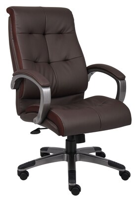 Boss Double Plush High Back Executive Chair, Brown (B8771P-BN)