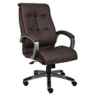 Boss Double Plush High Back Executive Chair, Brown (B8771P-BN)