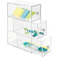 InterDesign Plastic 3 Drawer Flip Drawers Tower, Clear (39460)