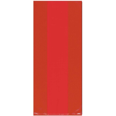 Amscan Cello Party Bag, 11.5 x 5, Apple Red, 9/Pack, 25 Bags/Pack (379510.40)