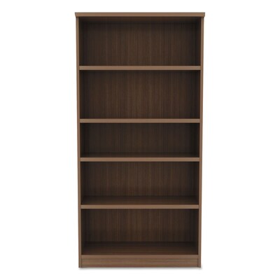 Alera® Valencia Series Bookcase, 6-Shelf, 31.75 W, Modern Walnut (ALEVA638232WA)