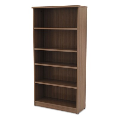 Alera® Valencia Series Bookcase, 6-Shelf, 31.75" W, Modern Walnut (ALEVA638232WA)