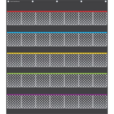 Teacher Created Resources, Black Polka Dots Storage Pocket Chart (TCR20750)