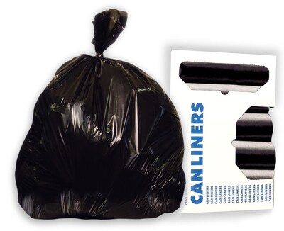 Heritage 20-30 Gallon Industrial Trash Bag, 30 x 37, High Density, 10  Mic, Black, 20 Rolls (Z6037M