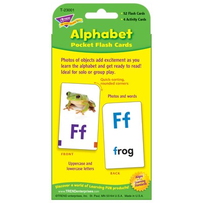 Alphabet Pocket Flash Cards for Grades PreK-K, 56 Pack (T-23001)