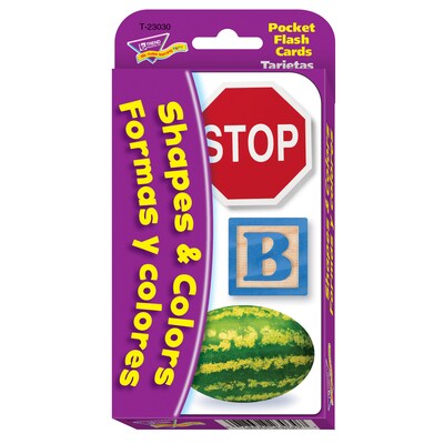 Colors & Shapes/Colores y formas (EN/SP) Pocket Flash Cards for Grades PreK-1, 56 Pack (T-23030)