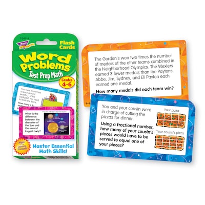 Test Prep Math Word Problems, Grades 4-6 Challenge Cards®
