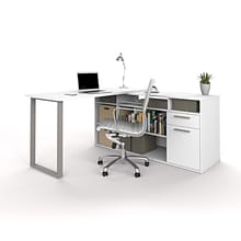 Bestar Solay 59 W L-Shaped Computer Desk, White (29420-17)