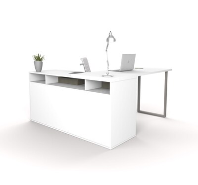 Bestar Solay 59" W L-Shaped Computer Desk, White (29420-17)