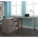 Bestar® Solay L-Shaped Desk, Bark Gray (29420-47)