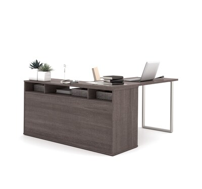 Bestar Solay 59" W L-Shaped Computer Desk, Bark Gray (29420-47)