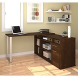 Bestar Solay 59 W L-Shaped Computer Desk, Chocolate (29420-69)