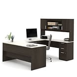 Bestar® Ridgeley 65 U-shaped Desk, Dark Chocolate/White Chocolate (52414-31)