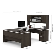 Bestar® Ridgeley 65 U-shaped Desk, Dark Chocolate (52414-79)