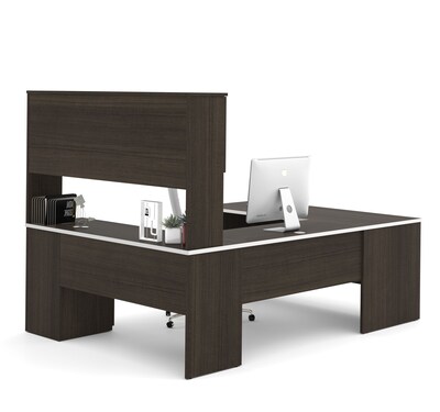 Bestar® Ridgeley 65" U-shaped Desk, Dark Chocolate (52414-79)