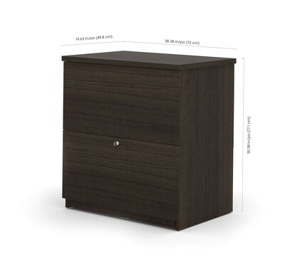 Bestar® Ridgeley 65" U-shaped Desk w/Lateral File & Bookcase, Dark Chocolate (52850-79)