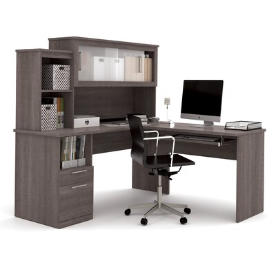 Dayton by Bestar® 62W L-Shaped desk in Bark Gray (88420-47)