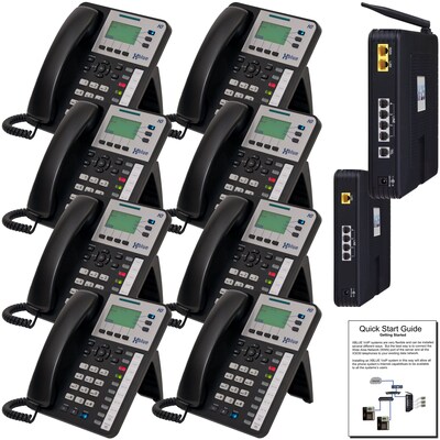 XBLUE X25 VoIP System Bundle with (8) X3030 IP Phones & (8) Standard Phone Line Capacity (X2508X8)