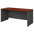 Bush Business Furniture Cubix 48W Desk with 3 Drawer Mobile Pedestal, Natural Cherry, Installed (WC24442AFA)