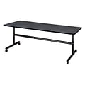 Regency Seating Kobe 72 x 30 Flip Top Mobile Training Table, Grey (MKFT7230GY)