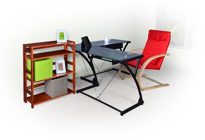 Niche Flip Flop 4 Shelf 34"H Folding Bookcase, Cherry (FF3430CH)