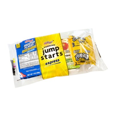 Kelloggs Jump Start Express, Frosted Flakes, Apple Juice and Grahams, 44/Pack
