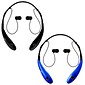 beFree Sound BHBT-7X-BLK-BLU Bluetooth Wireless Active Headphones with Microphone in Black and Blue