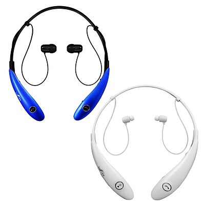 beFree Sound BHBT-7X-BLU-WHT Bluetooth Wireless Active Headphones with Microphone in Blue and White
