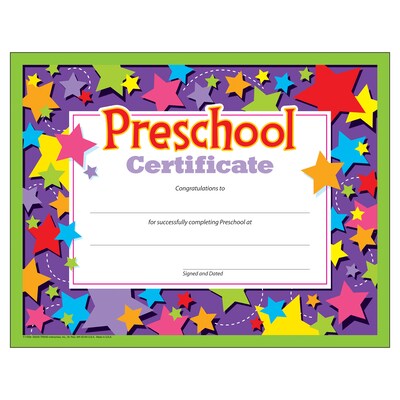 Awards, Preschool Certificate