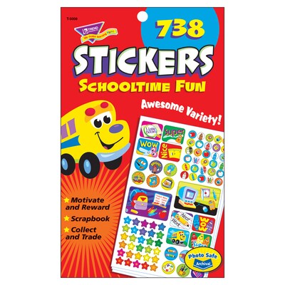 Trend Enterprises® Sticker Pad, Schooltime Fun, 5/Pack