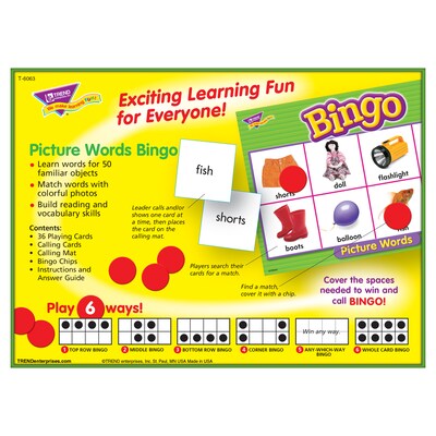 TREND enterprises, Inc. Picture Words Bingo Game (T-6063)