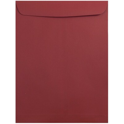 JAM Paper 9 x 12 Open End Catalog Envelopes, Dark Red, 100/Pack (31287532)