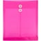 JAM Paper® Plastic Envelopes with Button and String Tie Closure, Letter Open End, 9.75 x 11.75, Fuch