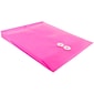 JAM Paper® Plastic Envelopes with Button and String Tie Closure, Letter Open End, 9.75 x 11.75, Fuchsia Pink, 12/Pack (118B1FU)