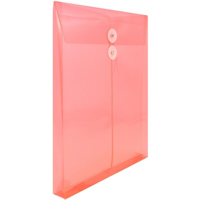 Jam Paper Plastic File Pocket, 1 1/4" Expansion, Letter Size, Red, 12/Pack (118B1re)