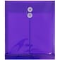 JAM Paper® Plastic Envelopes with Button and String Tie Closure, Letter Open End, 9.75 x 11.75, Purple, 12/Pack (118B1PU)